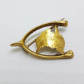 9ct Yellow Gold Australia Map in Wishbone Brooch - Australiana - Antique