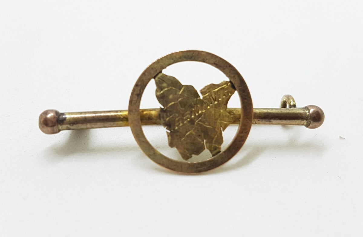9ct Yellow Gold Tasmania Bar Brooch - Antique