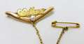 9ct Yellow Gold &amp; Pearl Mother on Boomerang Brooch - Antique