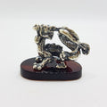 Dragon - Sterling Silver Natural Baltic Amber Small Animal Figurine / Statue / Sculpture