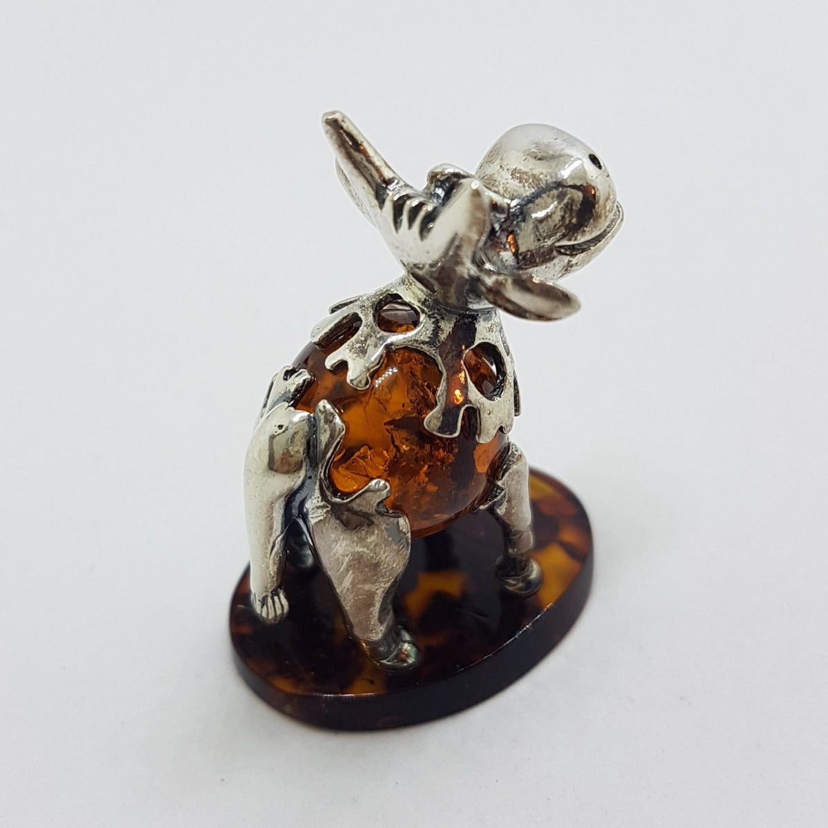 Gorgeous Cow / Bull - Sterling Silver Natural Baltic Amber Animal Figurine / Statue / Sculpture