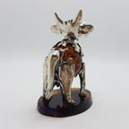 Gorgeous Cow / Bull - Sterling Silver Natural Baltic Amber Animal Figurine / Statue / Sculpture