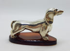 Dachshund / Sausage Dog - Solid Sterling Silver Natural Baltic Amber Animal Figurine / Statue / Sculpture
