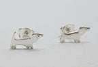 Sterling Silver Small Dachshund Sausage Dog Stud Earrings