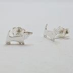 Sterling Silver Small Dachshund Sausage Dog Stud Earrings