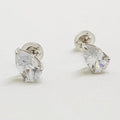 9ct White Gold Teardrop Shape Cubic Zirconia Stud Earrings