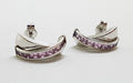 9ct White Gold Pink Crossover Stud Earrings