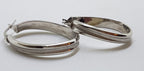 9ct White Gold Large Oval Hoop Earrings