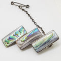 Sterling Silver Vintage Paua Shell Brooch