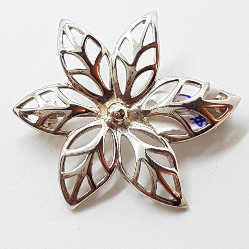 Sterling Silver Filigree Flower Brooch