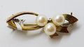 Sterling Silver Pearl Bow Brooch - Vintage