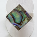 Sterling Silver Square Paua Shell High Ring