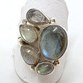 Sterling Silver Labradorite Cluster Ring