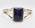 Sterling Silver Rectangular Lapis Lazuli Bangle