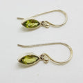 Sterling Silver Peridot Marquis Shape Drop Earrings