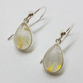 Sterling Silver Teardrop Rutilated Quartz Drop Earrings