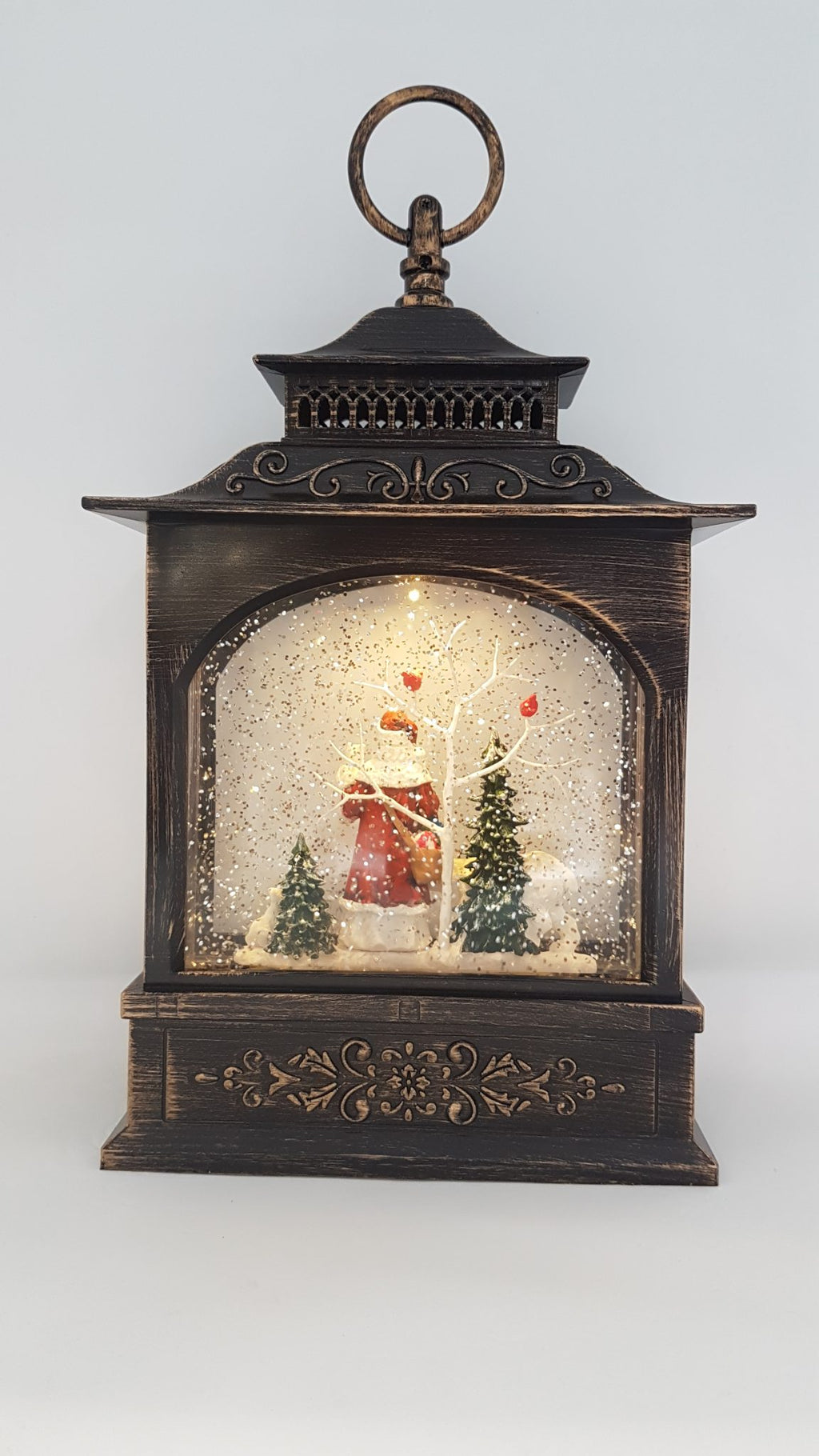 Christmas Glitter Lantern - Santa with a Polar Bear - Christmas Ornament Design #4