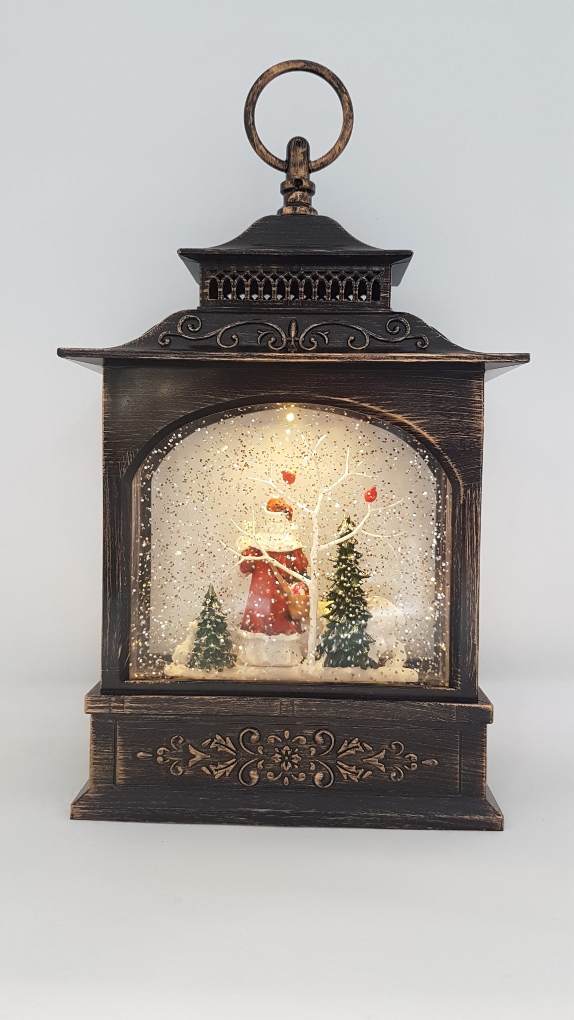Christmas Glitter Lantern - Santa with a Polar Bear - Christmas Ornament Design #4