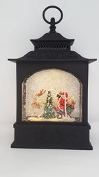 Christmas Glitter Lantern - Santa in a Sleigh with Reindeer / Rudolph - Christmas Ornament Design #6