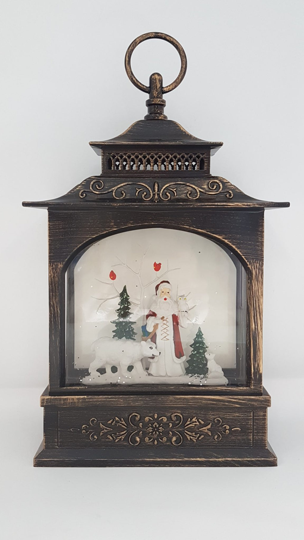 Christmas Glitter Lantern - Santa with a Polar Bear - Christmas Ornament Design #4