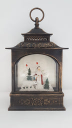 Christmas Glitter Lantern - Santa with a Polar Bear - Christmas Ornament Design #4