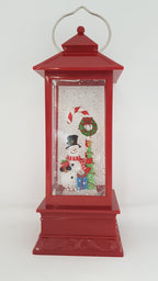 Christmas Glitter Lantern – Snowman with a Candy Cane – Christmas Ornament Design #11