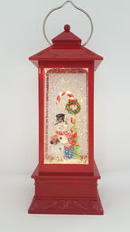 Christmas Glitter Lantern – Snowman with a Candy Cane – Christmas Ornament Design #11