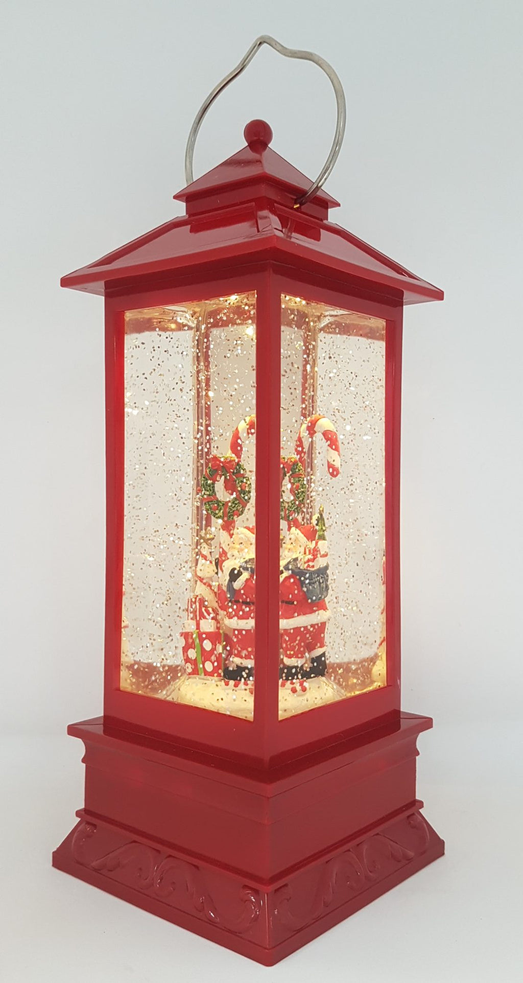 Christmas Glitter Lantern – Santa with a Candy Cane – Christmas Ornament Design #13