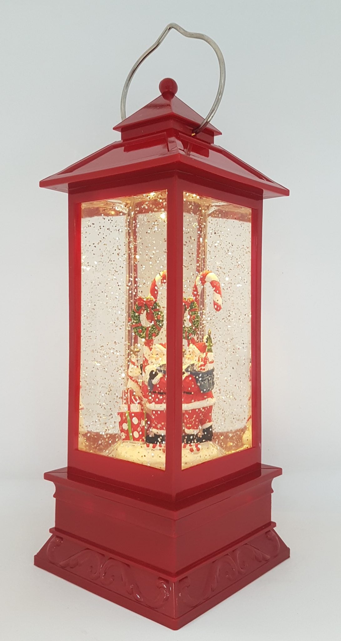 Christmas Glitter Lantern – Santa with a Candy Cane – Christmas Ornament Design #13