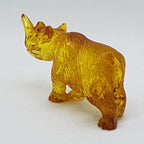 Hand Carved Natural Baltic Amber Small Rhinoceros Figurine / Statue