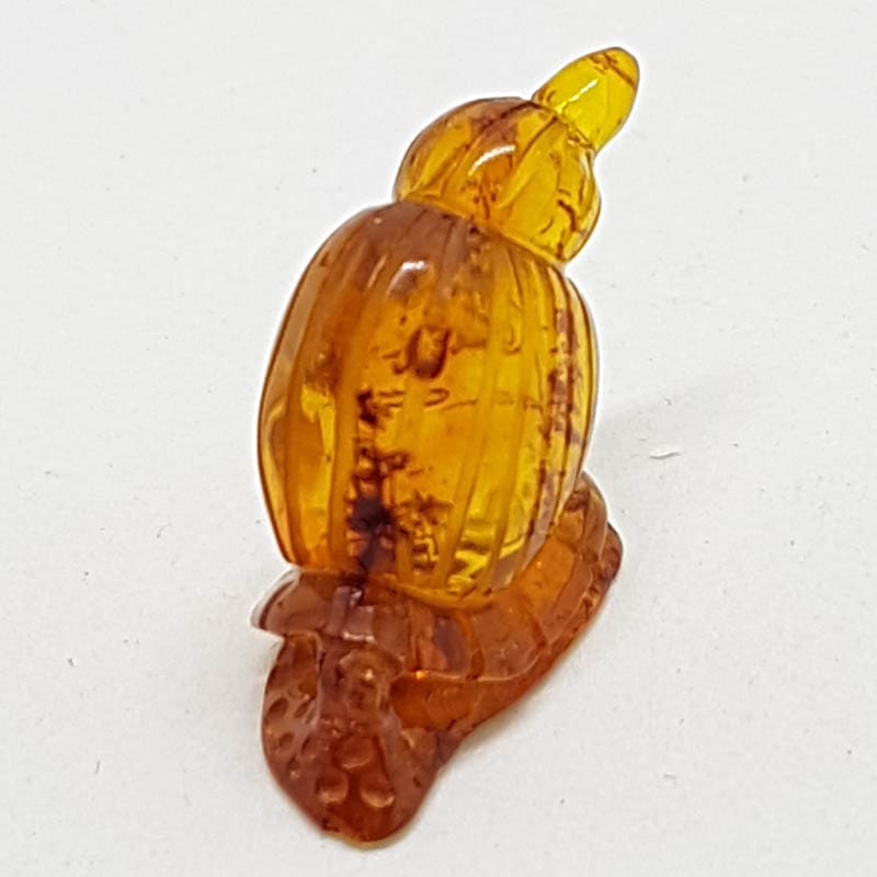 Hand Carved Natural Baltic Amber Small Snail Figurine / Statue
