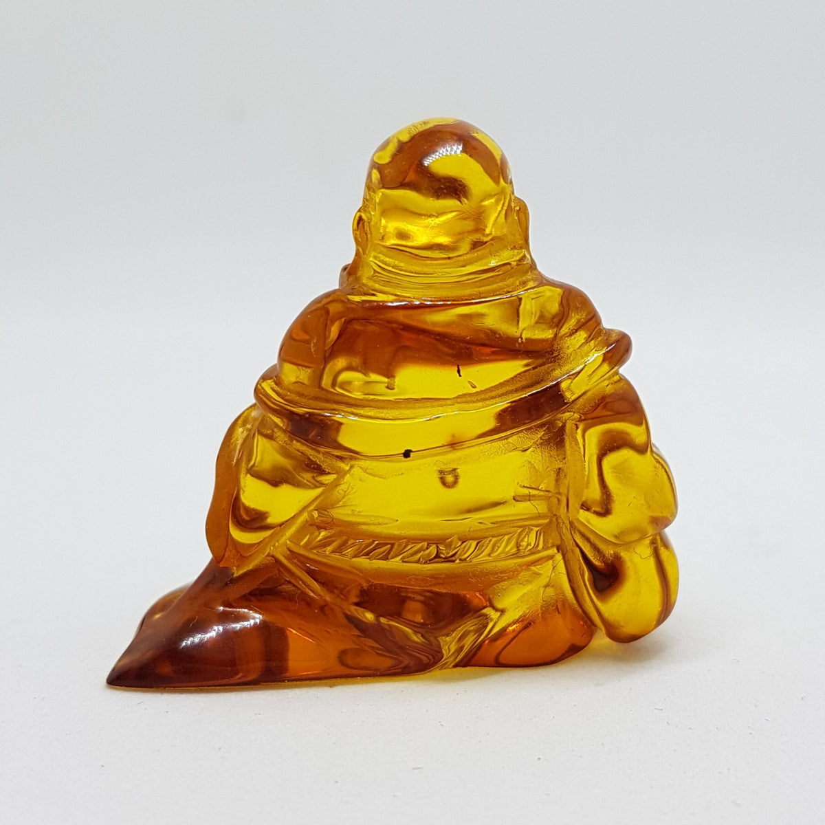 Hand Carved Natural Baltic Amber Small Buddha / Budai Figurine / Statue