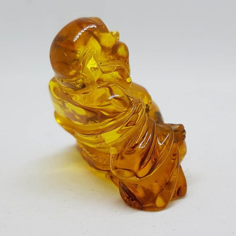 Hand Carved Natural Baltic Amber Small Buddha / Budai Figurine / Statue
