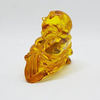 Hand Carved Natural Baltic Amber Small Buddha / Budai Figurine / Statue