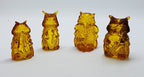 Hand Carved Natural Baltic Amber Small Owl Figurine / Statue