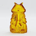 Hand Carved Natural Baltic Amber Small Owl Figurine / Statue