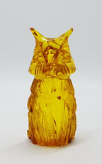 Hand Carved Natural Baltic Amber Small Owl Figurine / Statue