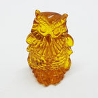 Hand Carved Natural Baltic Amber Small Owl Figurine / Statue