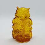 Hand Carved Natural Baltic Amber Small Owl Figurine / Statue