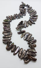 Sterling Silver Black Blister Pearl Necklace / Chain