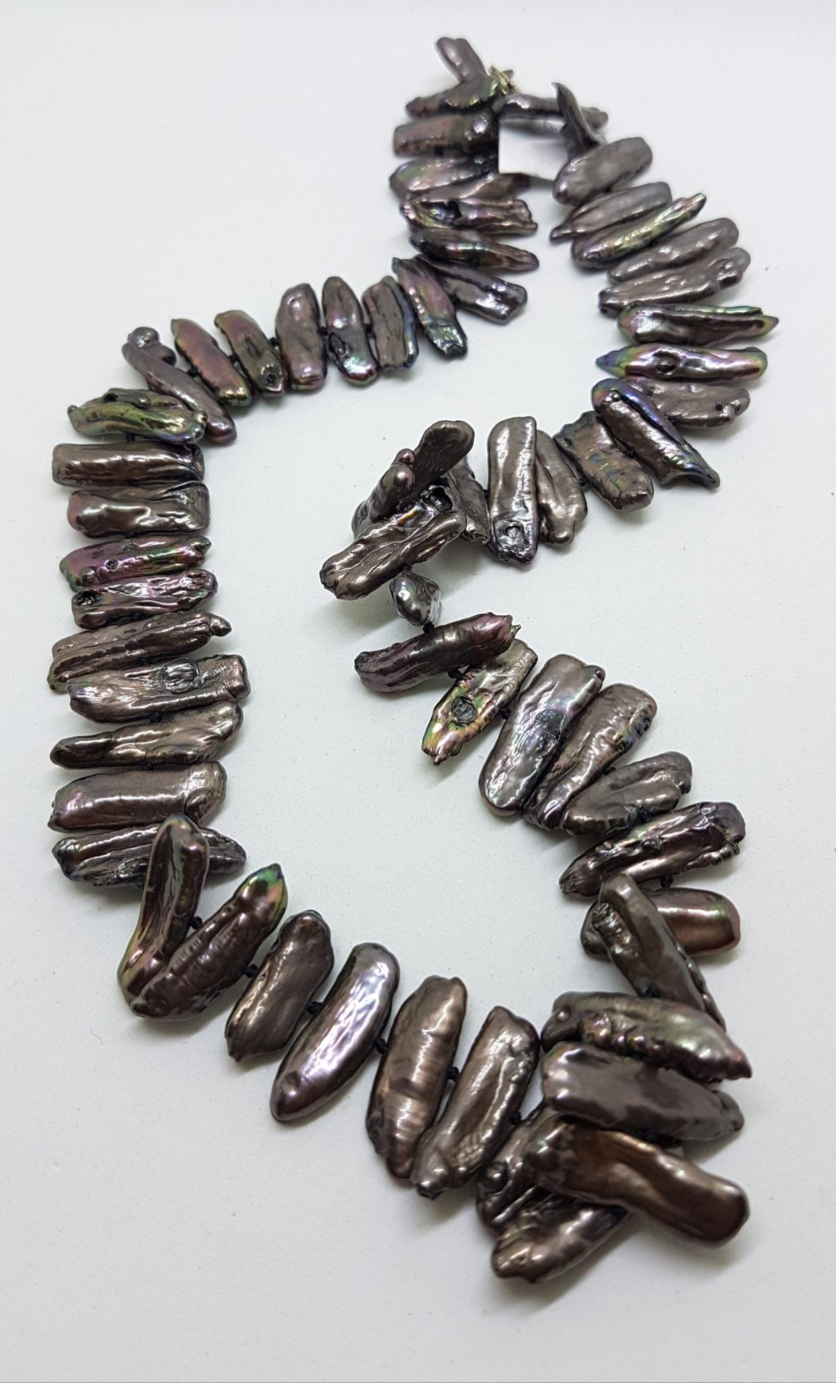 Sterling Silver Black Blister Pearl Necklace / Chain