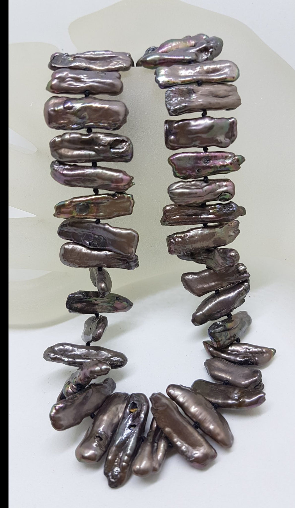 Sterling Silver Black Blister Pearl Necklace / Chain