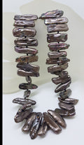Sterling Silver Black Blister Pearl Necklace / Chain