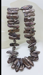 Sterling Silver Black Blister Pearl Necklace / Chain