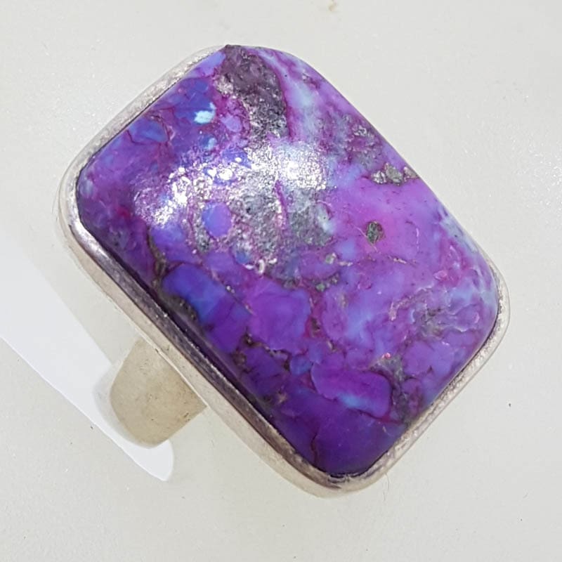 Sterling Silver Large Purple Mohave Turquoise Ring