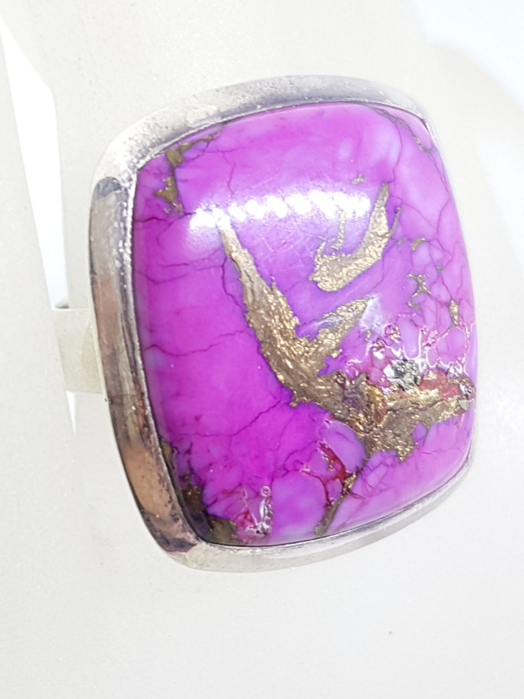 Sterling Silver Large Square Purple Mohave Turquoise Ring