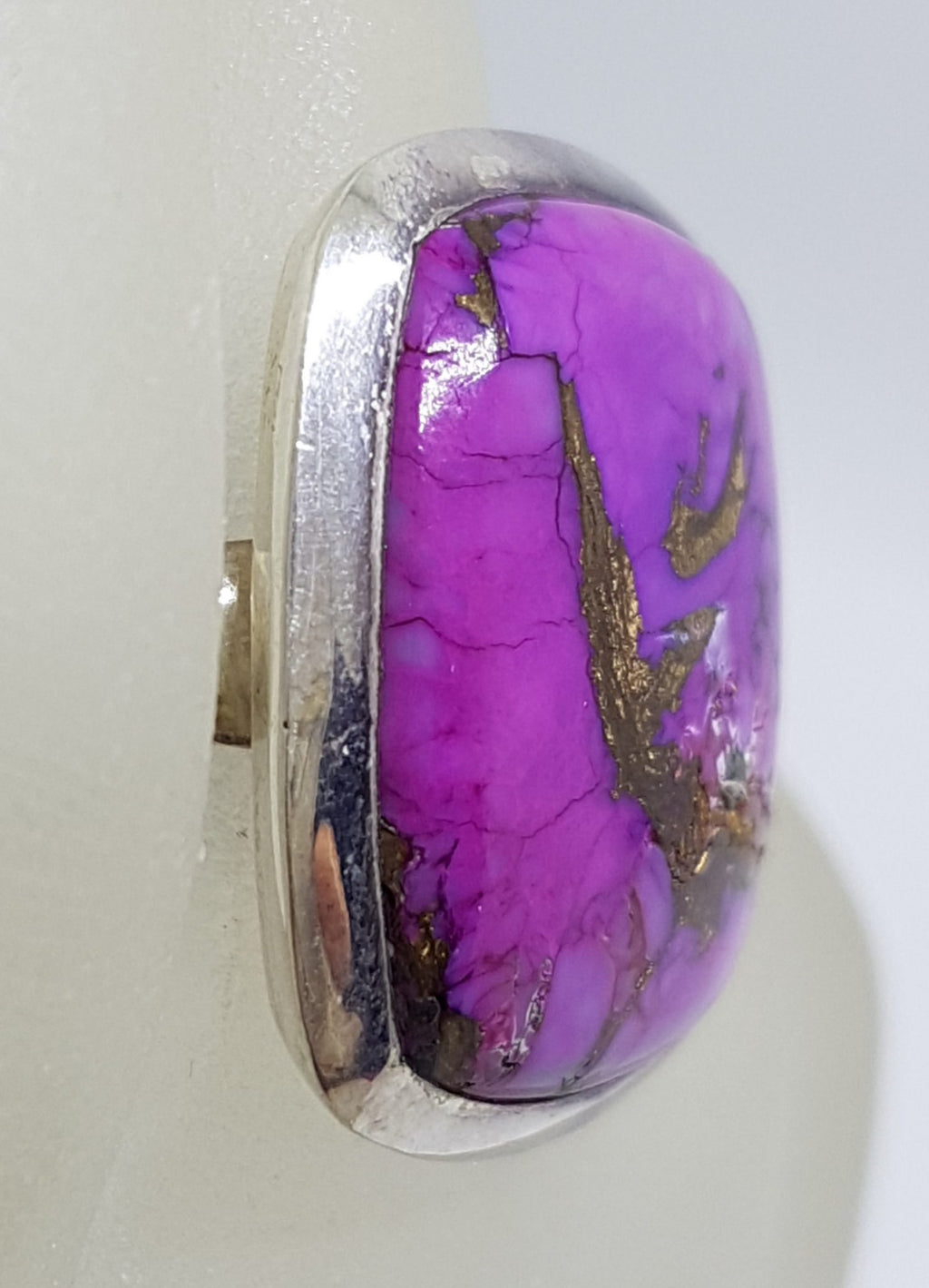 Sterling Silver Large Square Purple Mohave Turquoise Ring