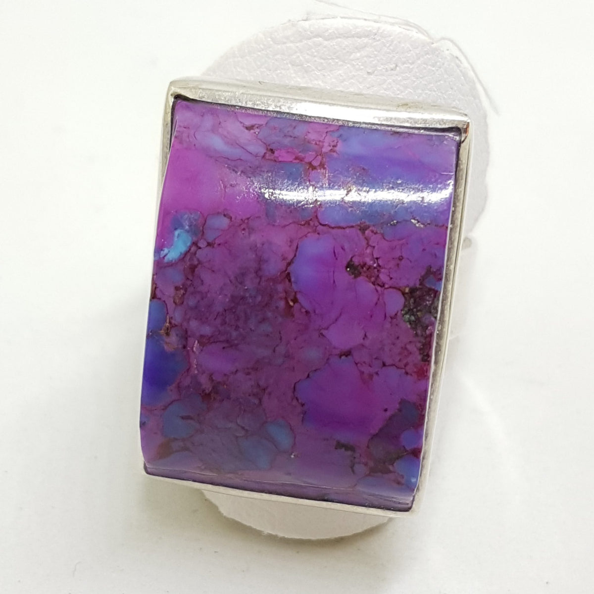 Sterling Silver Large Rectangular Purple Mohave Turquoise Ring