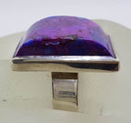 Sterling Silver Large Rectangular Purple Mohave Turquoise Ring