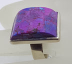 Sterling Silver Large Rectangular Purple Mohave Turquoise Ring